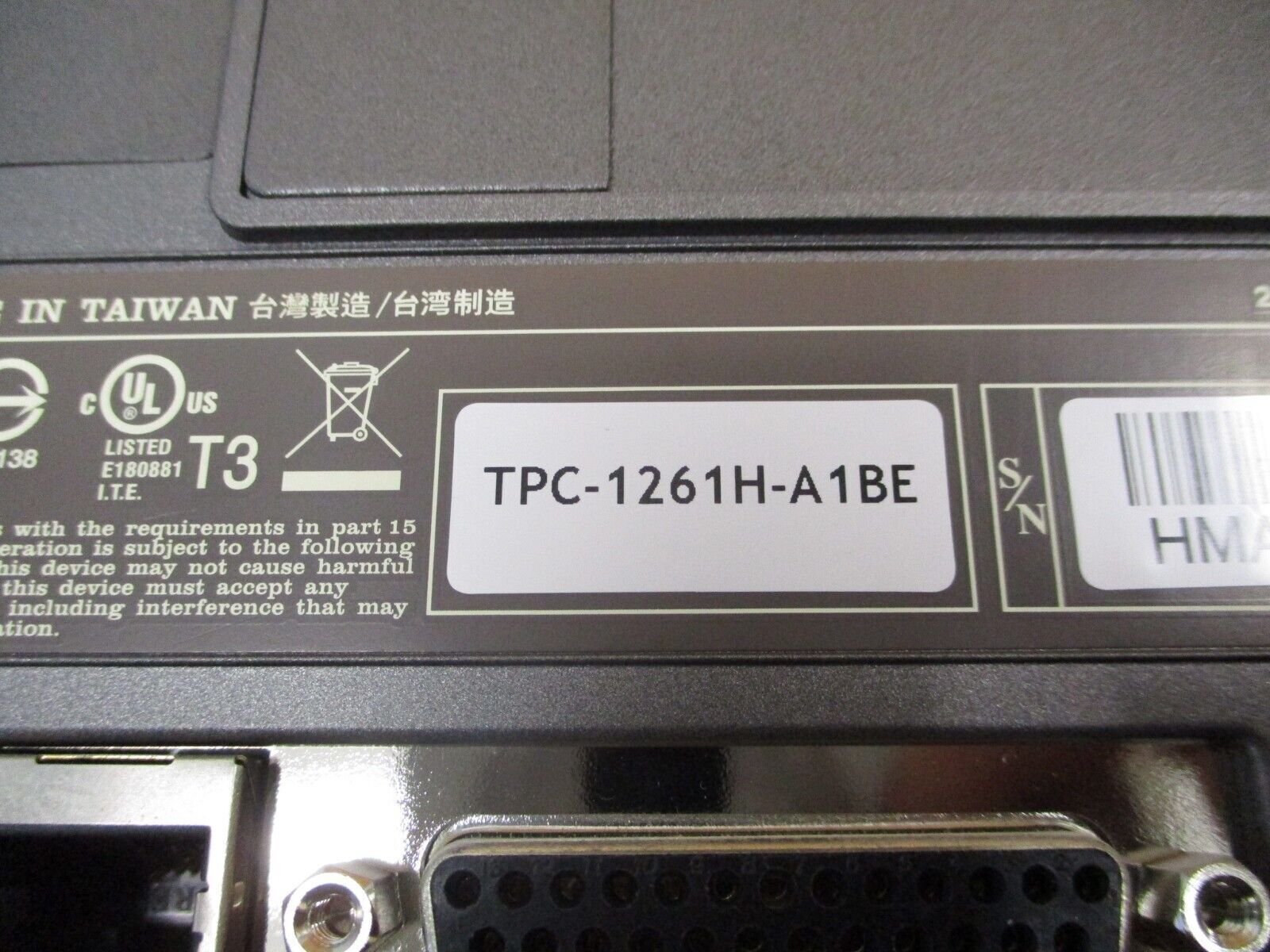 Advantech Touchscreen Panel PC TPC-1261H-A1BE Used