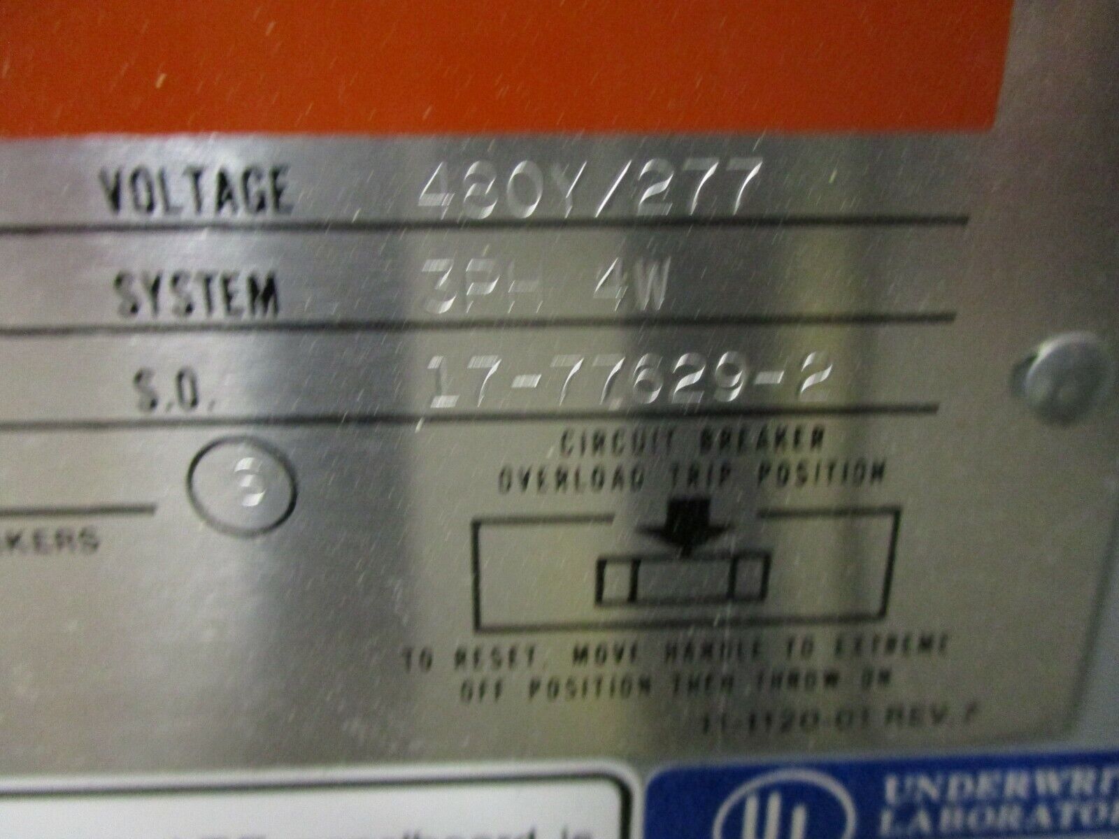 ITE Main Lug Breaker Panel CDP-7 225A Max 480Y/277 3Ph 4W Used