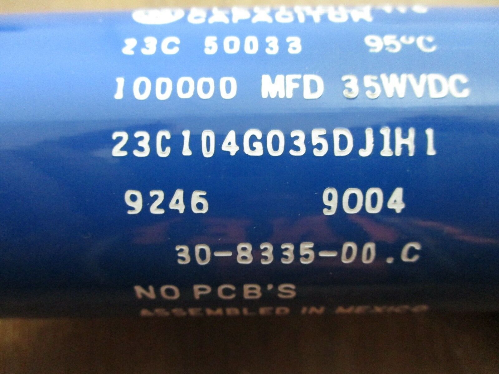 GE Electrolytic Capacitor 23C104G035DJ1H1 100,000MFD 35WVDC Used