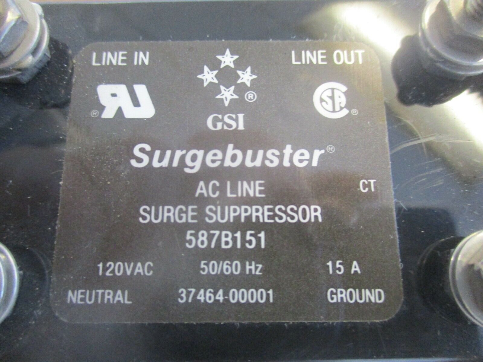 GSI Surgebuster Surge Suppressor 587B151 120V 50/60Hz 15A Used