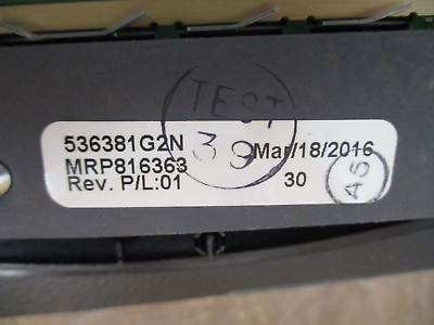Liebert Control Panel Assembly 536381G2N Rev. P/L:01 *Missing Button* Used