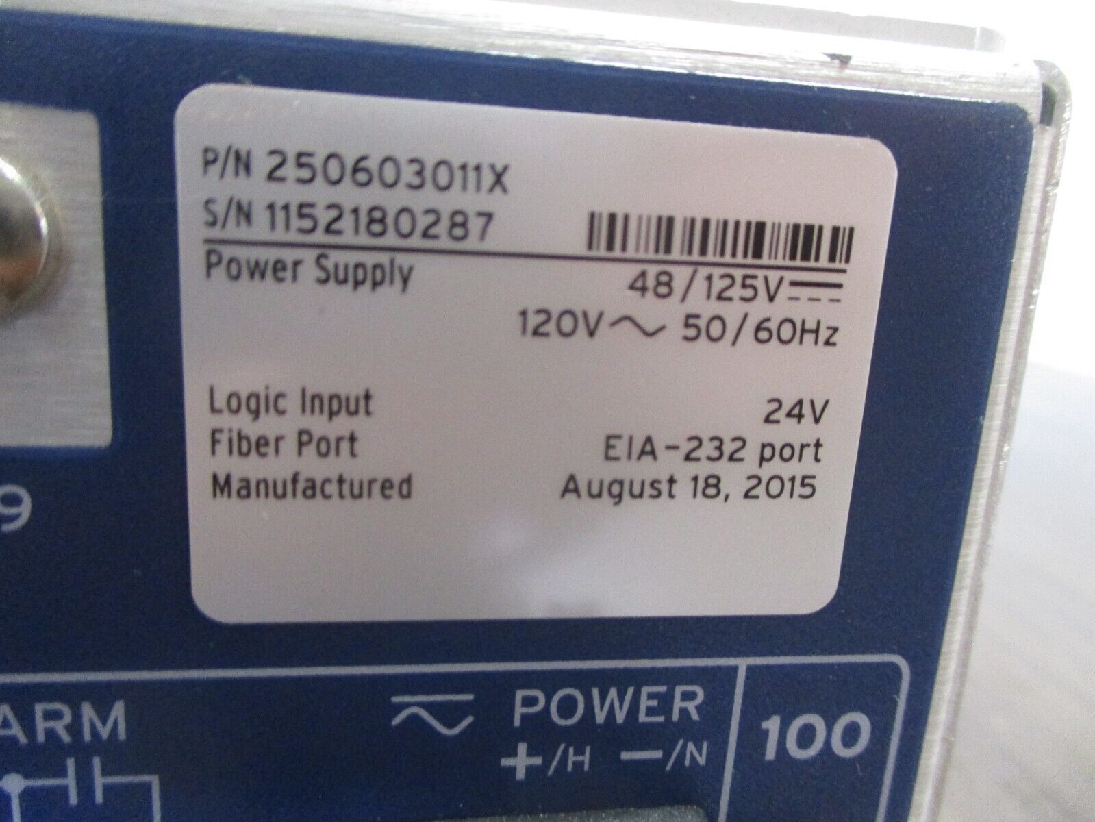 SEL SEL-2506 Remote I/O Module 250603011X Power Supply: 48/125VDC 120VAC Used