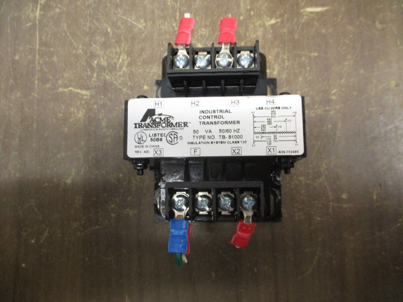 Acme Control Transformer TB-81000 50VA Pri: 240/480/600V Sec: 100/120V 50/60Hz