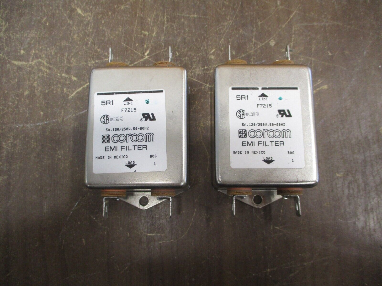 Corcom EMI Filter 5R1 5A 120/250V 50/60Hz *Lot of 2* Used