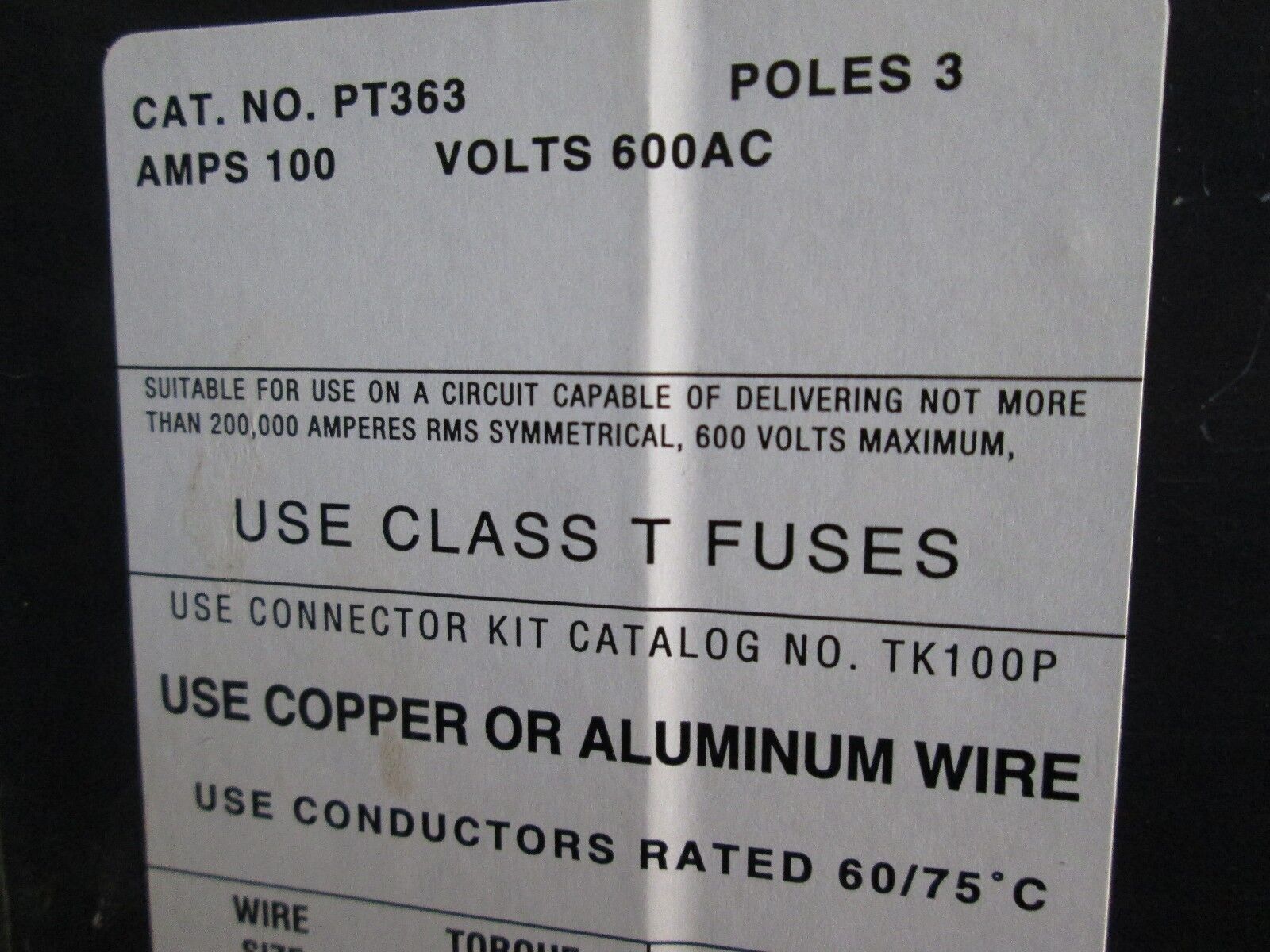Amp FMV Switchboard Metering Section 100-200A 480V Lug-Bussing Mounting Hardware
