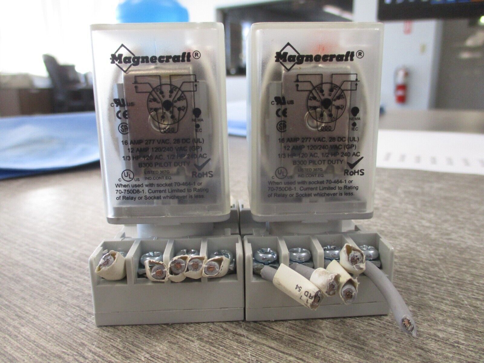 Magnecraft Relay w/ Base 750XBXC 24VDC Coil Lot of 2 Used