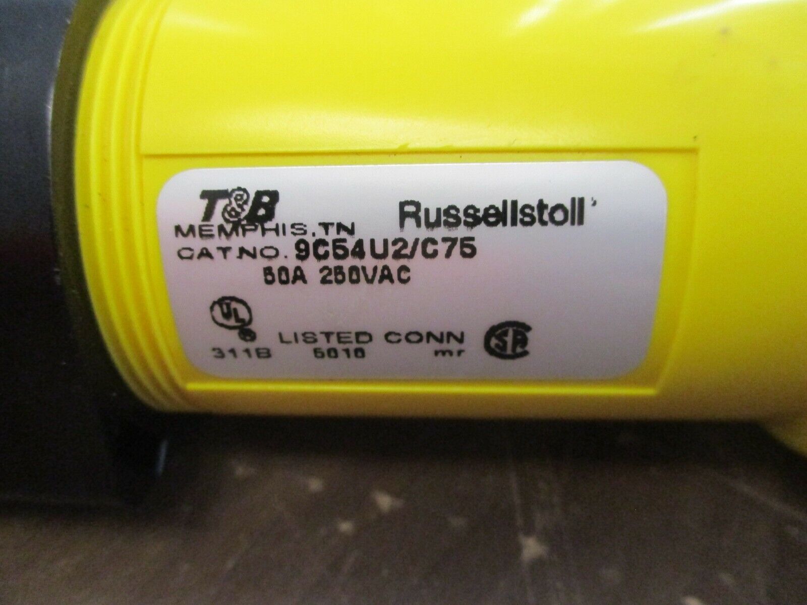 Russellstoll Connector 9C54U2/C75 50A 250VAC 4W Used