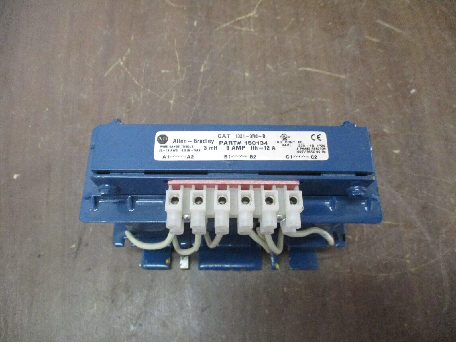 Allen-Bradley 1321-3R8-B Line Reactor 150134 3mH 8A 3Ph *Broken Foot* Used