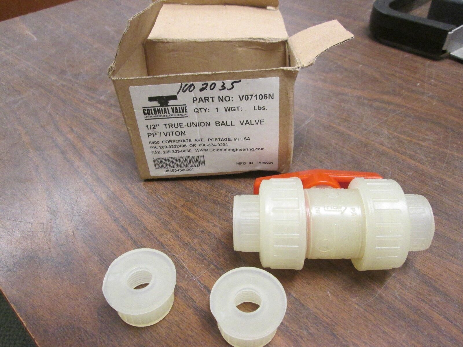 Colonial Valve True-Union Ball Valve V07106N 1/2" New Surplus