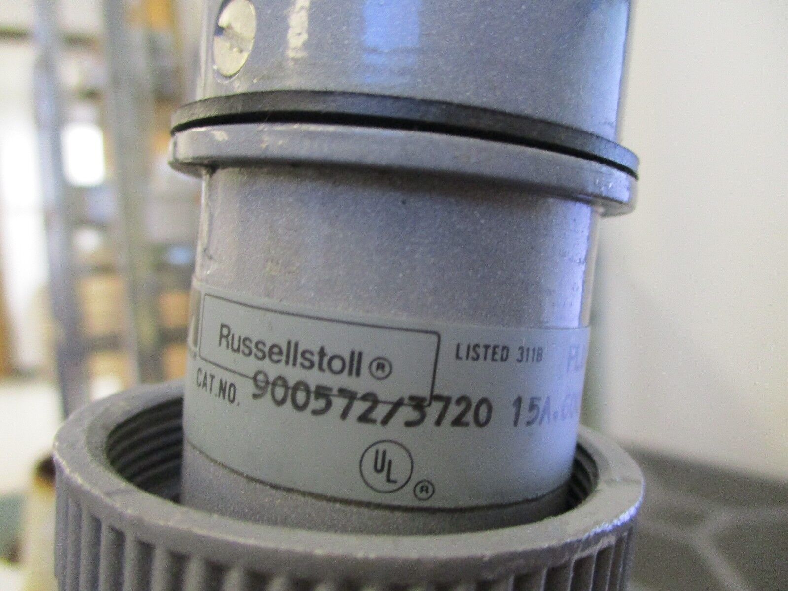Russellstoll Plug 900572/3720 15A@600V AC 20A@250V AC Used