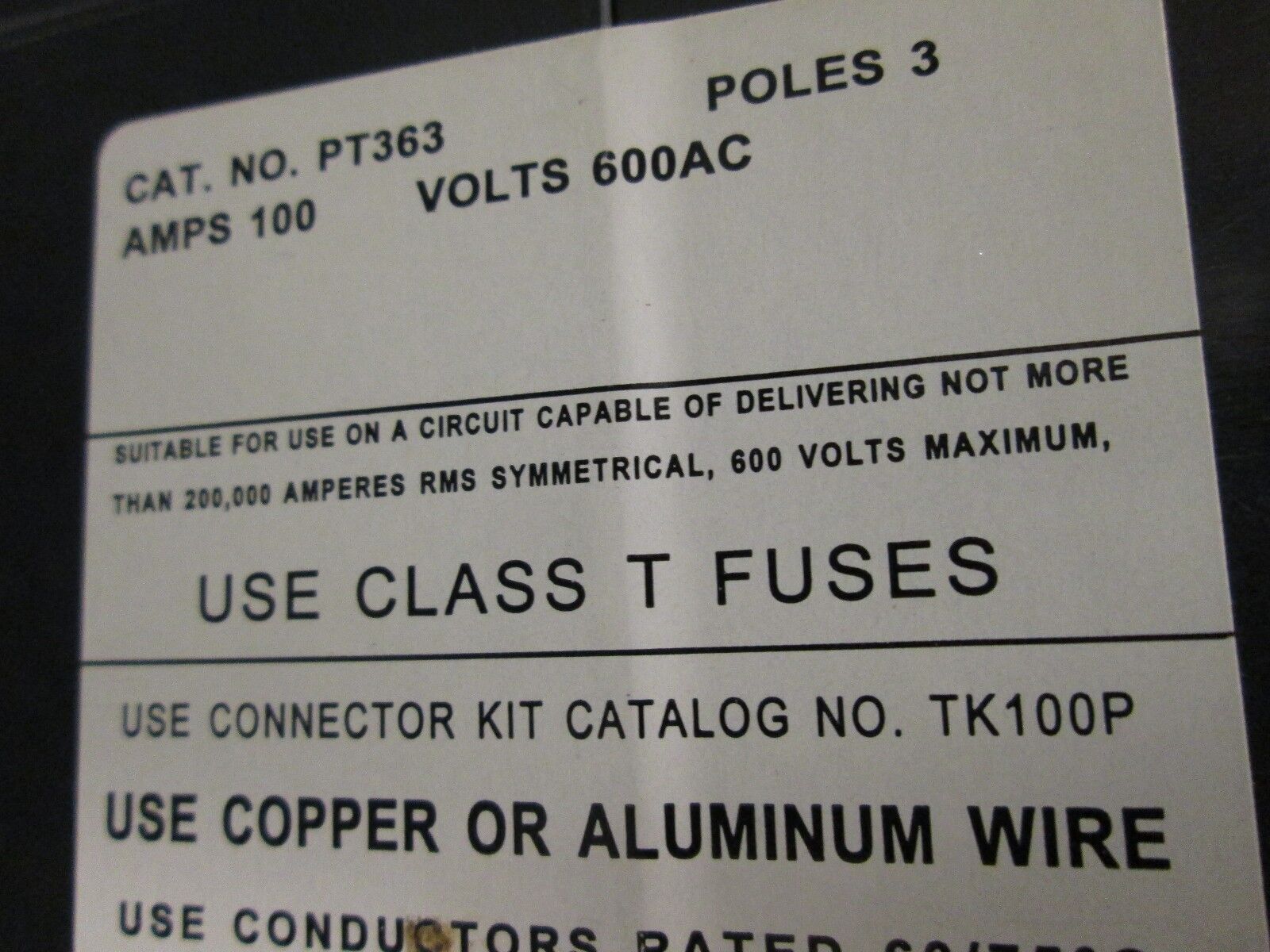 Amp FMV Panel Board Metering Cells 100/200A 480V Used