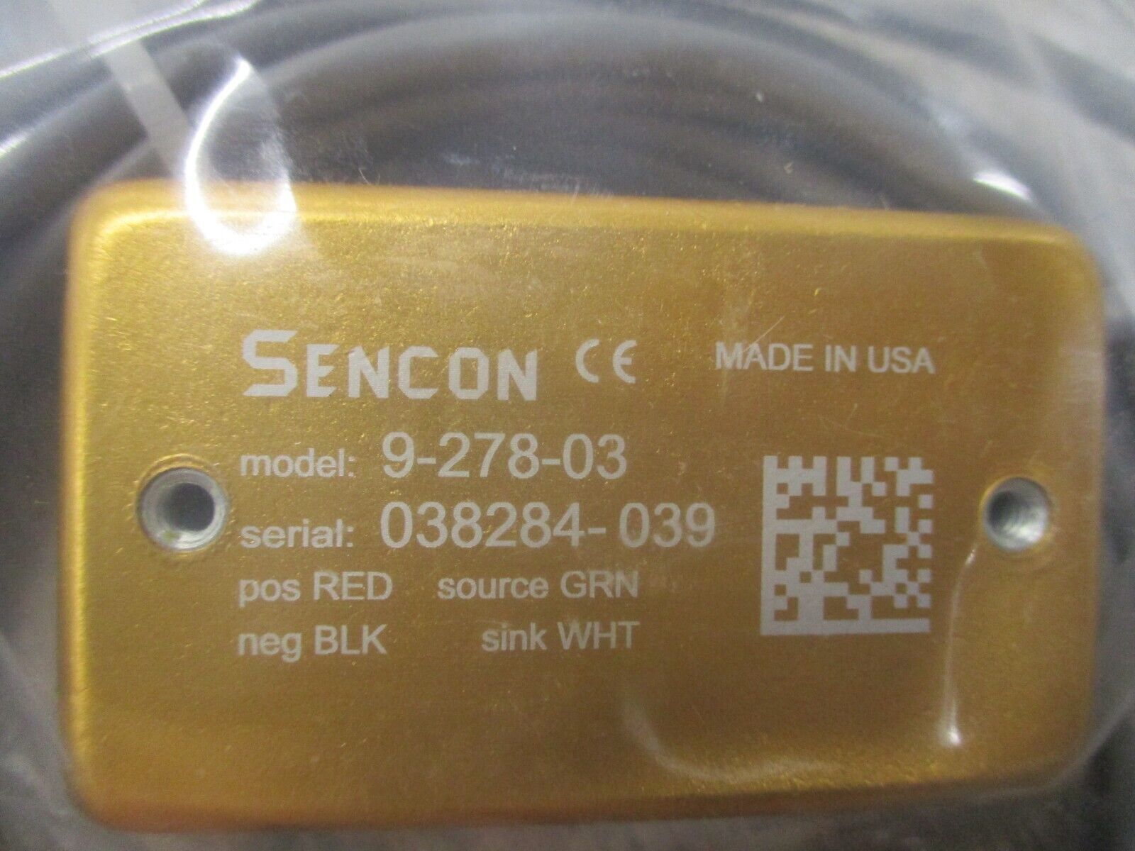 Sencon Die Protection Sensor 301 -27803-00 Cat#: 9-278-A3 New Surplus