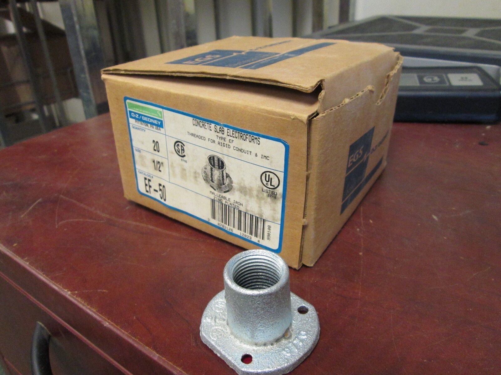 Oz-Gedney Concrete Slab Electroforms EF-50 Size: 1/2" *Box of 20* New Surplus