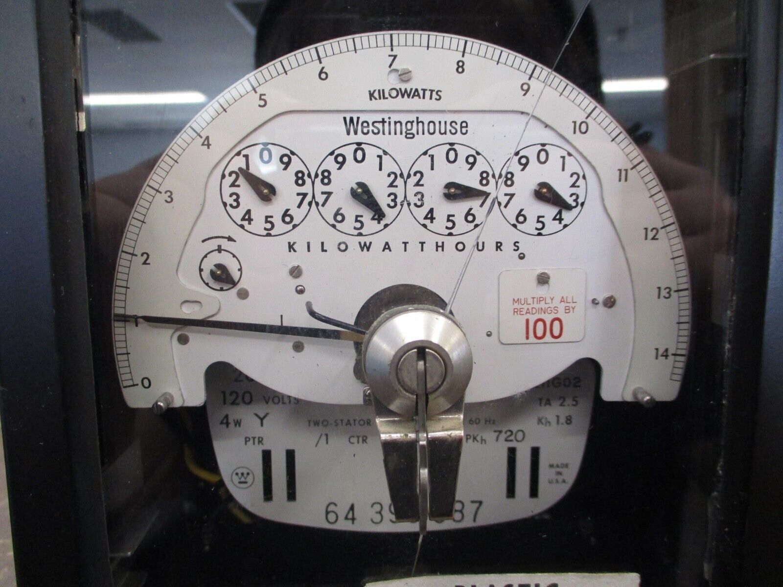Westinghouse Type D4B-8FM Kilowatthour Meter 280C211G02 120V 4W Used