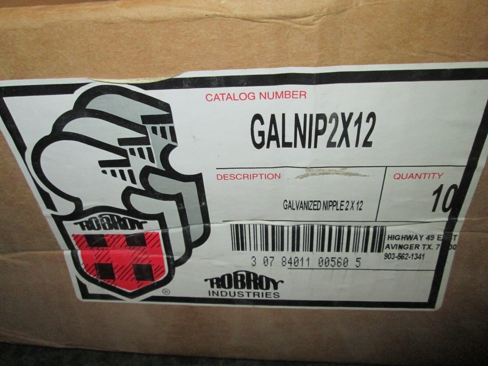 Robroy Steel Conduit Nipple GALNIP2X12 box of 7 Size 2" x 12" New surplus
