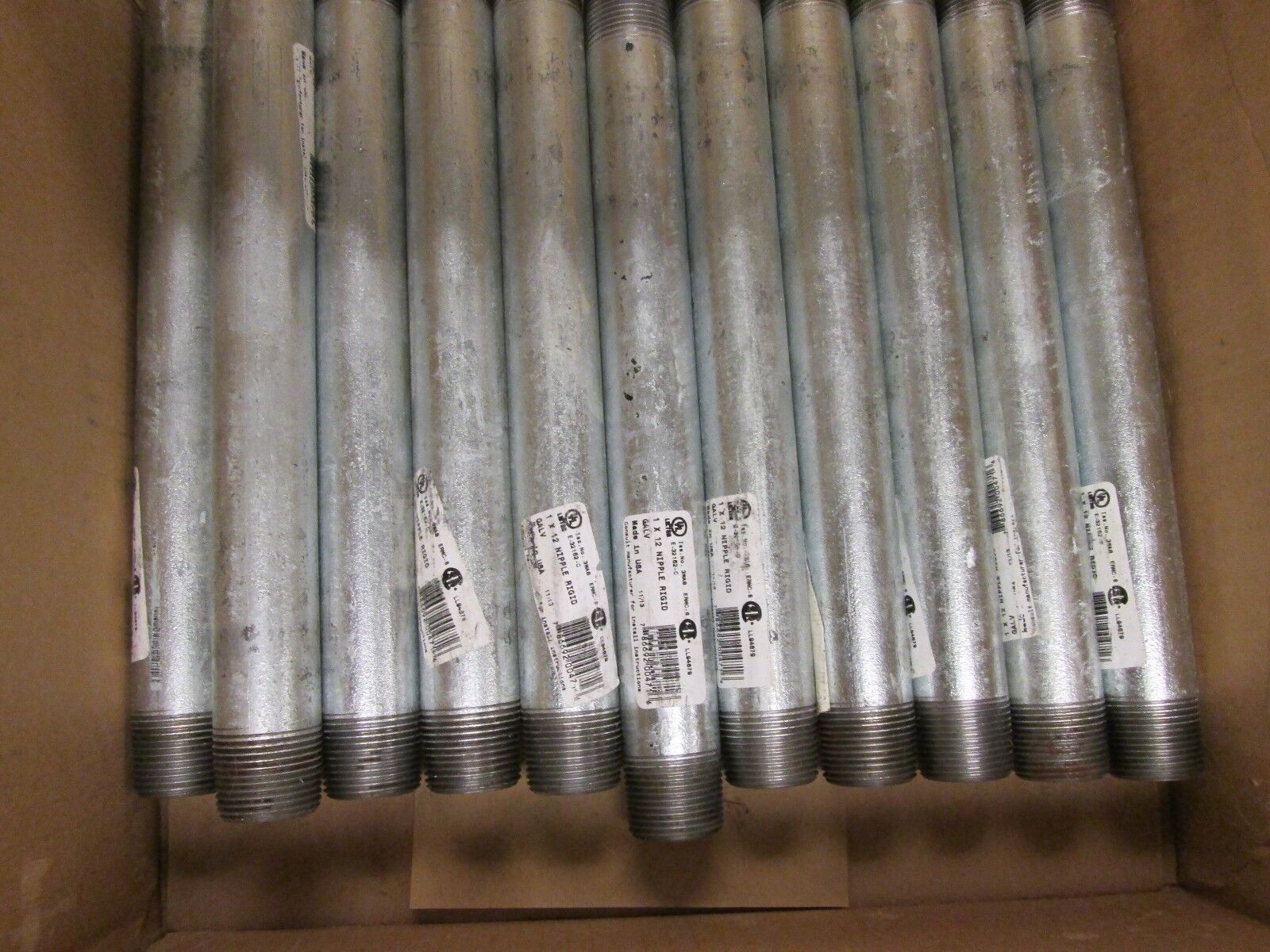 Steel Conduit Nipple Size 1" x 12" *Lot of 11* Used
