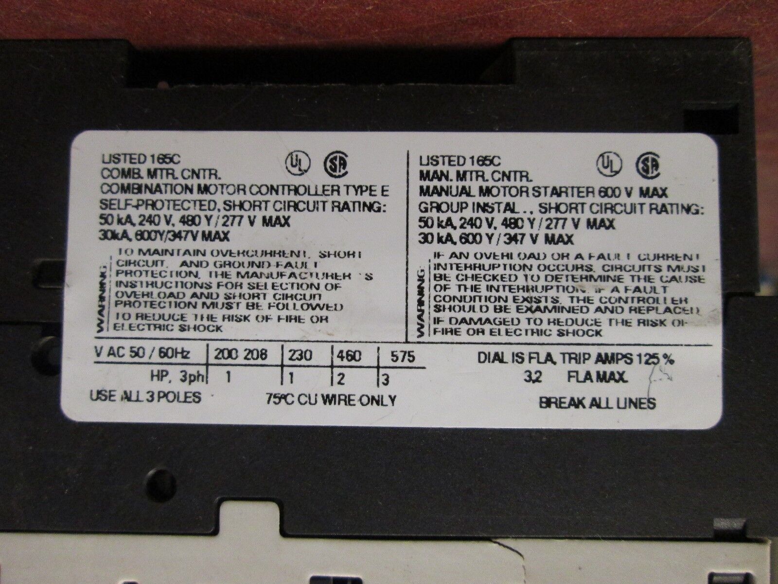 Cutler-Hammer Motor Protector A307PN 2.2-32A Range 3P Used