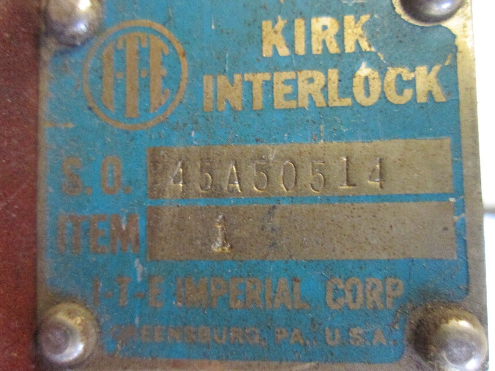 Kirk Interlock 45A50514 Stab Length 3/8" to 1-1/8" Used