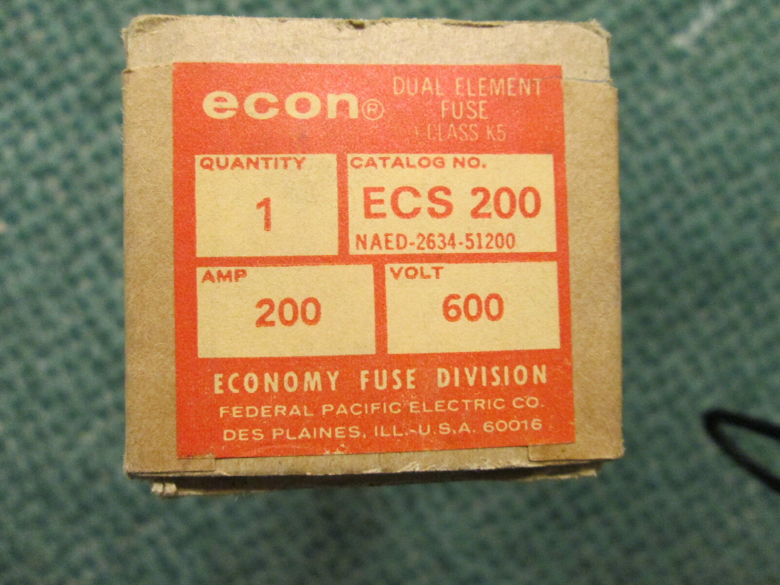 Econ Fuse ECS 200 200A 600V New Surplus