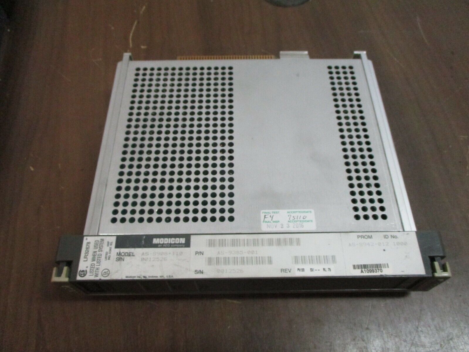AEG Modicon Remote I/O Processor AS-9385-001 Model #: AS-S908-110 Used