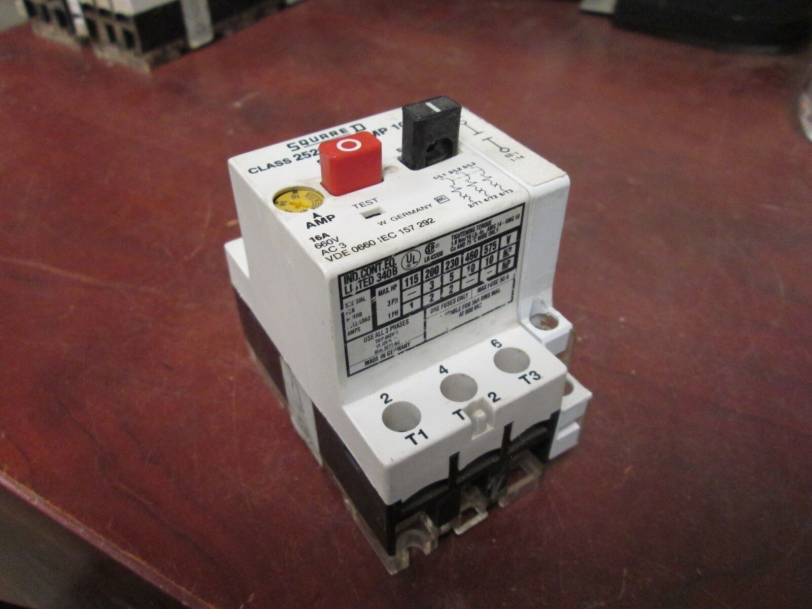 Square D Manual Motor Starter 2520 MP10.0 Range: 10-16A Used