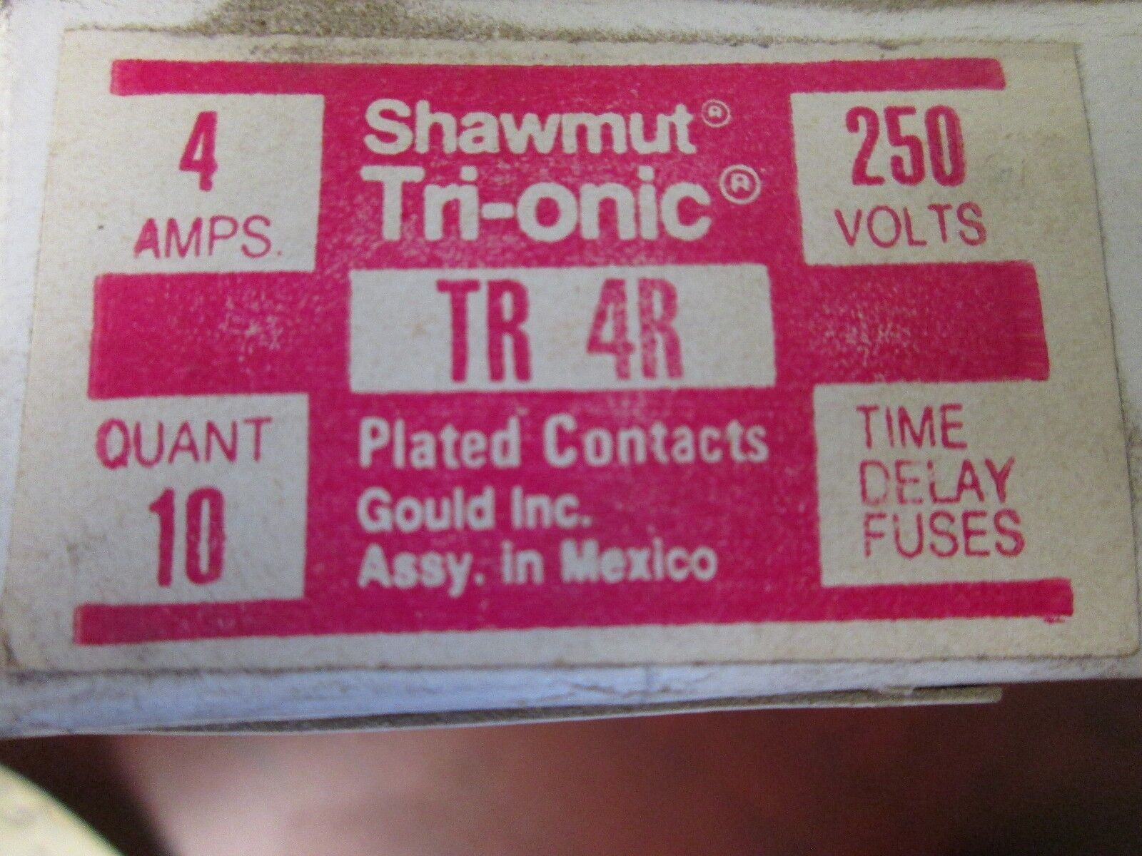 Shawmut Fuse TR 4R 4A 250V *Box of 10* New Surplus