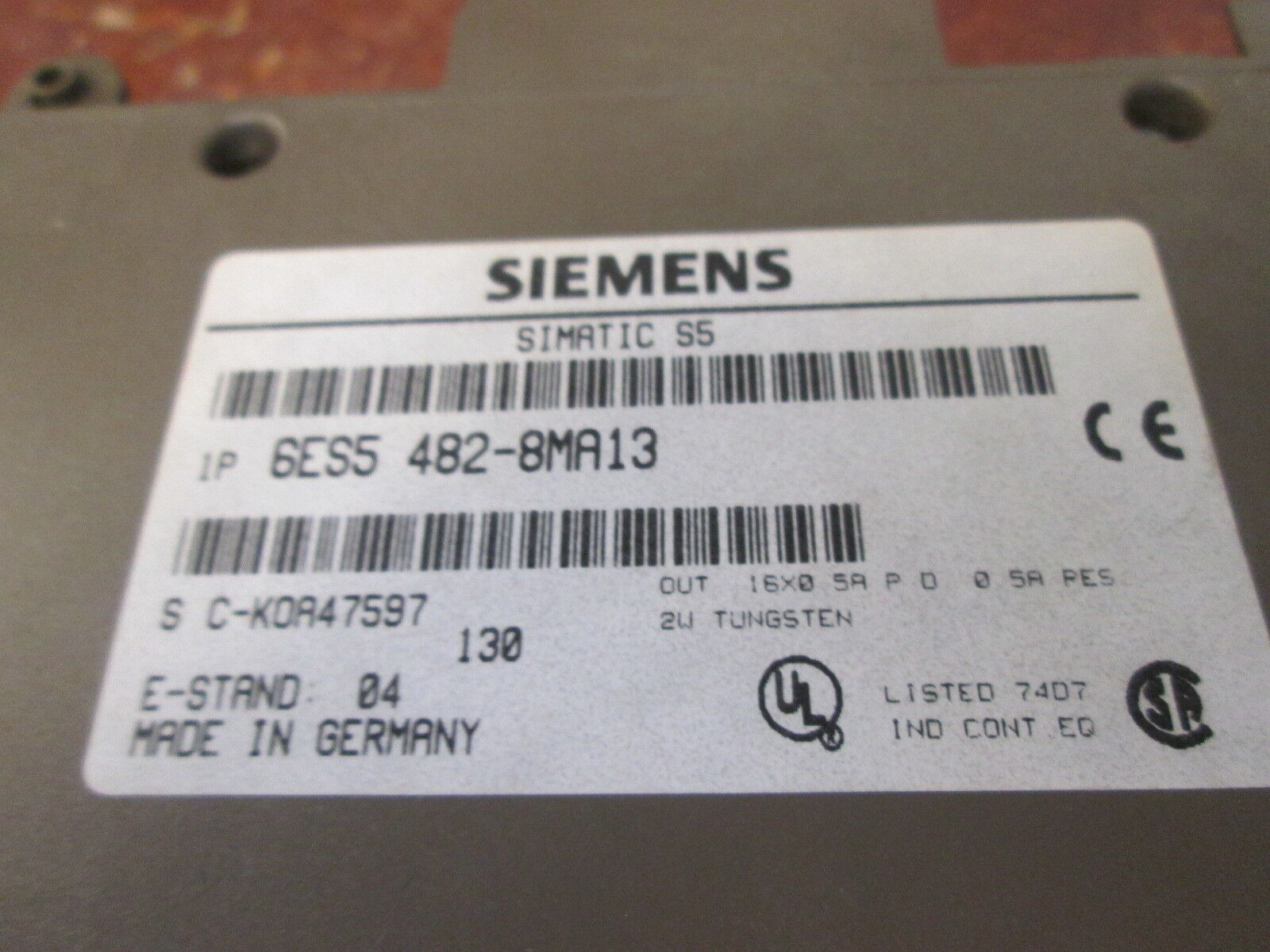 Siemens Simatic S5 I/O Module 6ES5 482-8MA13 Used