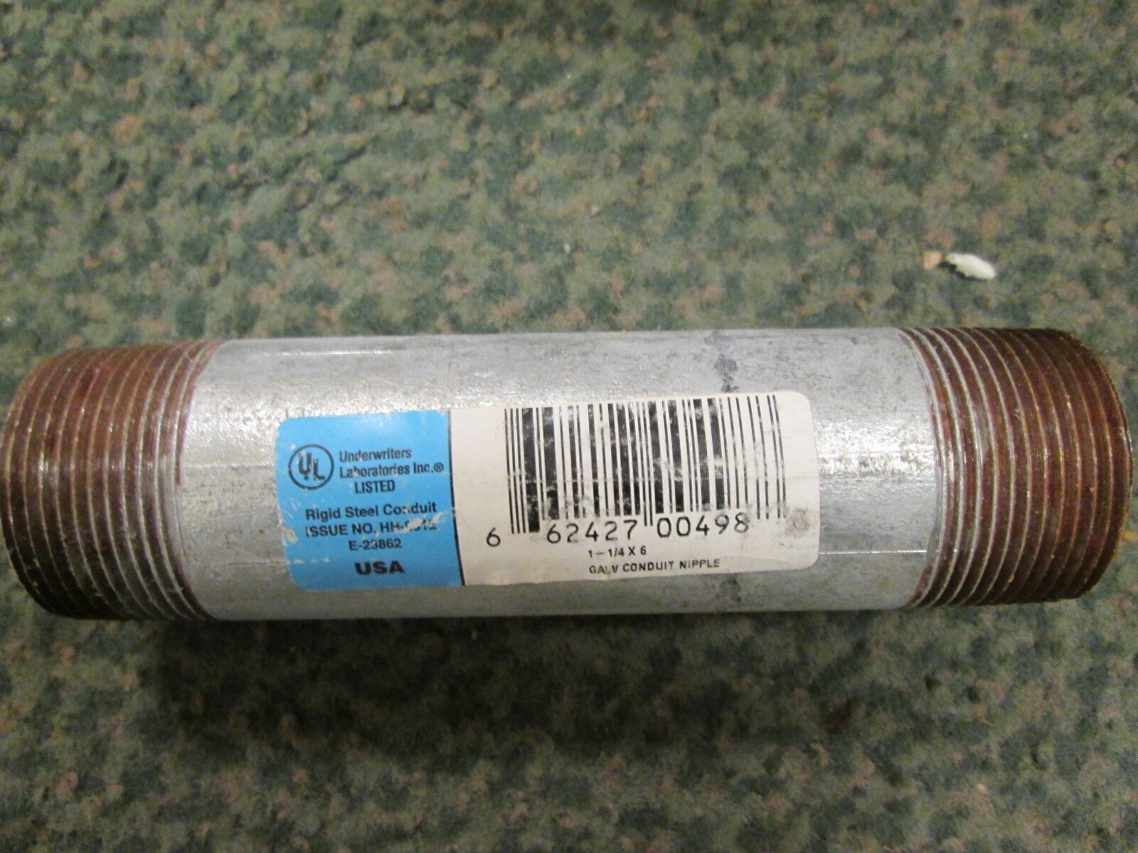 Steel Conduit Nipples 1-1/4" x 6" Lot of 14 used