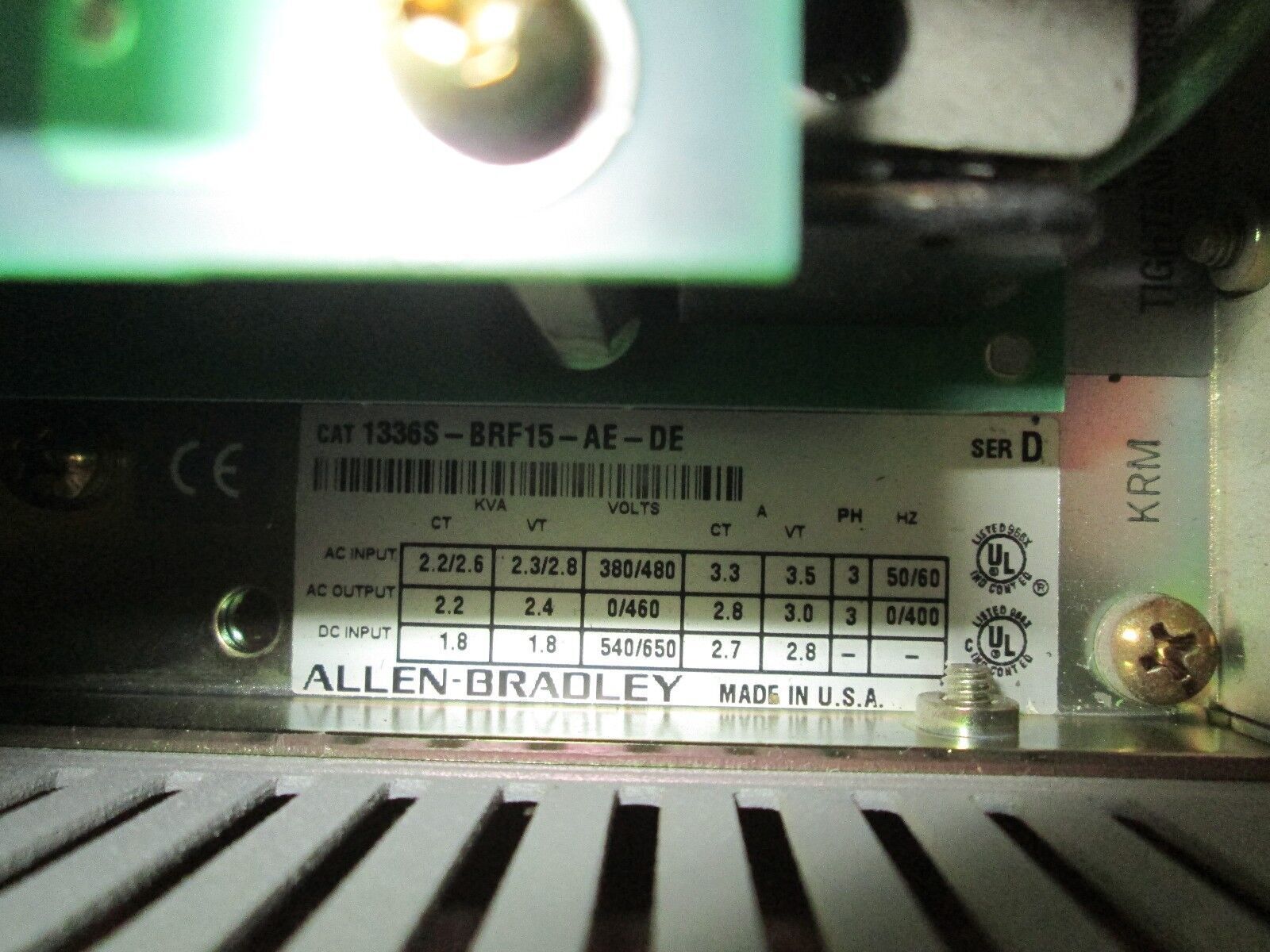 Allen-Bradley 1336 Plus AC Drive w/ L6 Board 1336S-BRF15-AE-DE 1.5HP Used