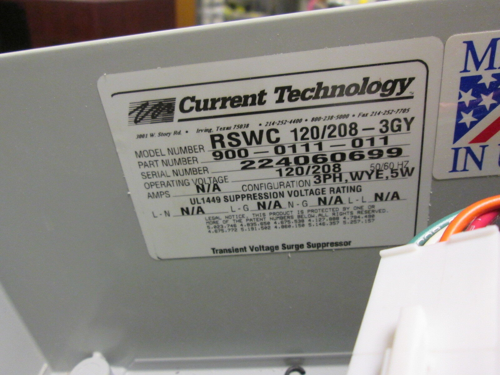 Current Technology Status Watch Diagnostic Monitoring 900-0111-011 120/208V Used