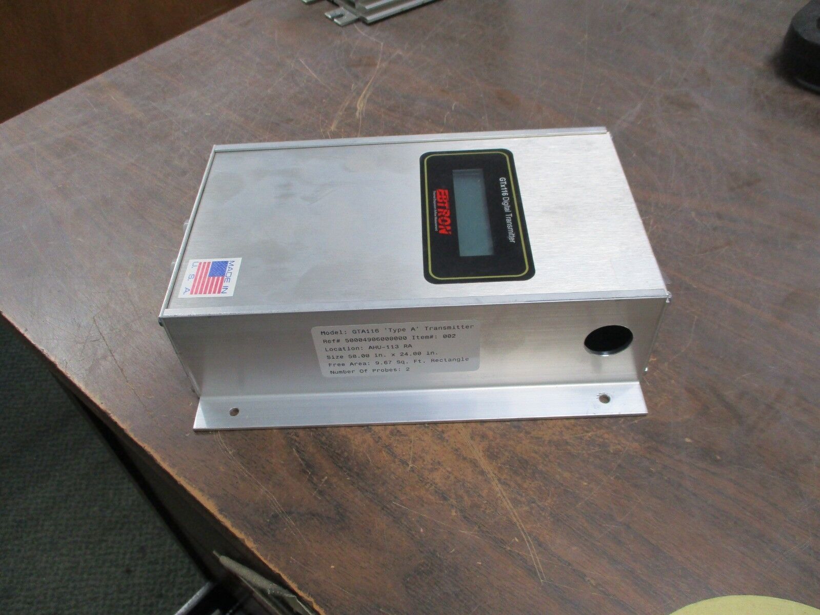 Ebtron Digital Transmitter GTA116-P Input: 22.5-29VAC 20VA Used