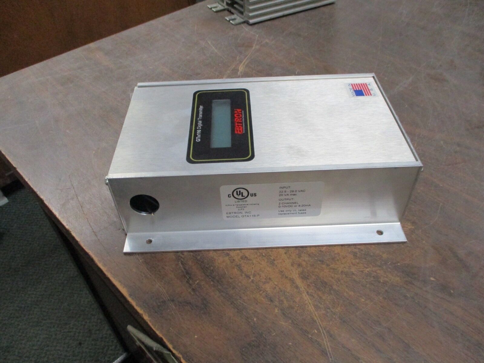 Ebtron Digital Transmitter GTA116-P Input: 22.5-29VAC 20VA Used