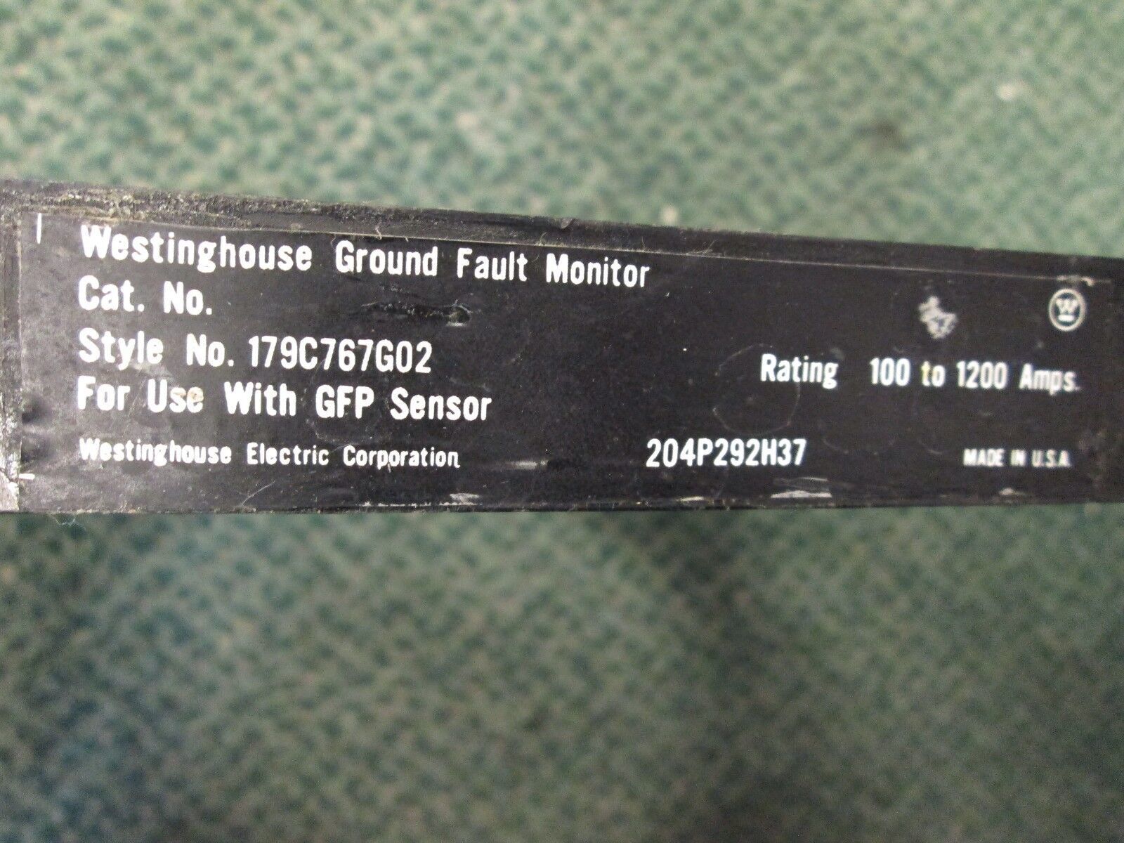 Westinghouse Ground Fault Monitor 179C767G02 Used