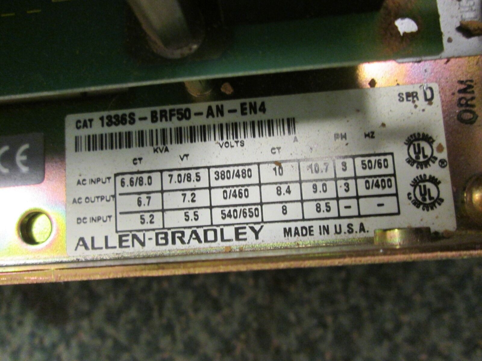 Allen-Bradley 1336 Plus AC Drive 1336S-BRF50-AN-EN4-L6 5HP Used