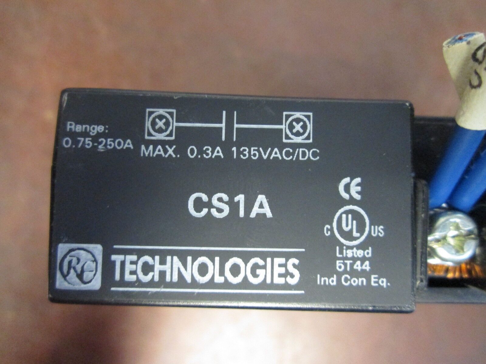 RE Technologies Current Operated Switch CS1A Range: .75-250A Used