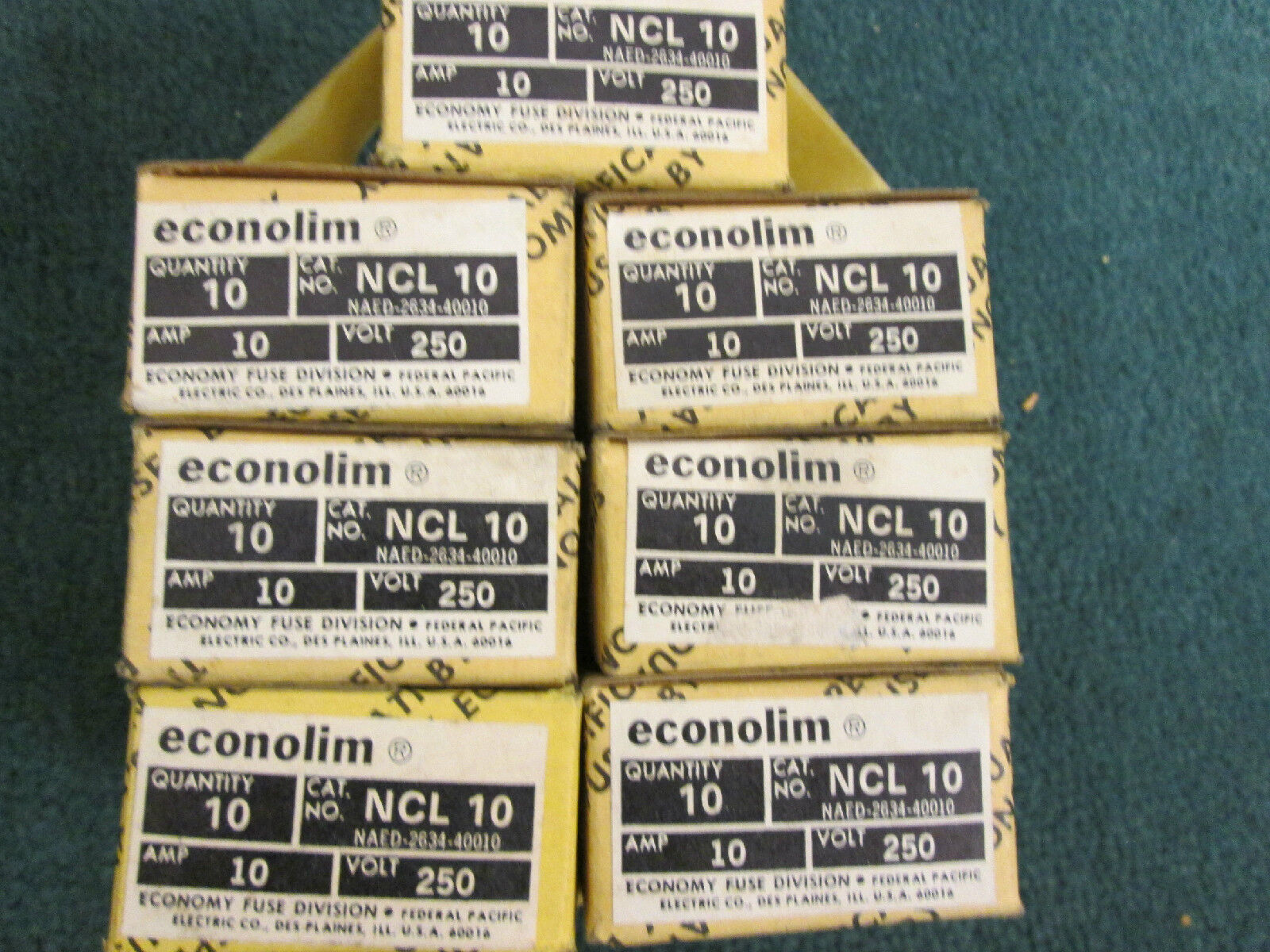 LOT 70 BUSSMAN / ECONOLIM FUSES NCL10 10 AMP 250 VOLT