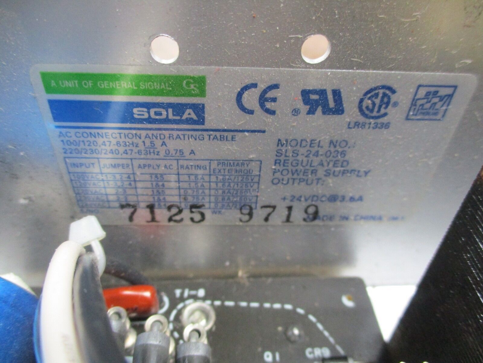 Sola Power Supply SLS-24-036 Used