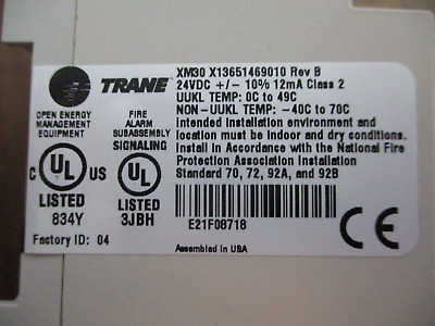Trane XM30 Expansion Module X13651469010 Rev. B 24VDC Used