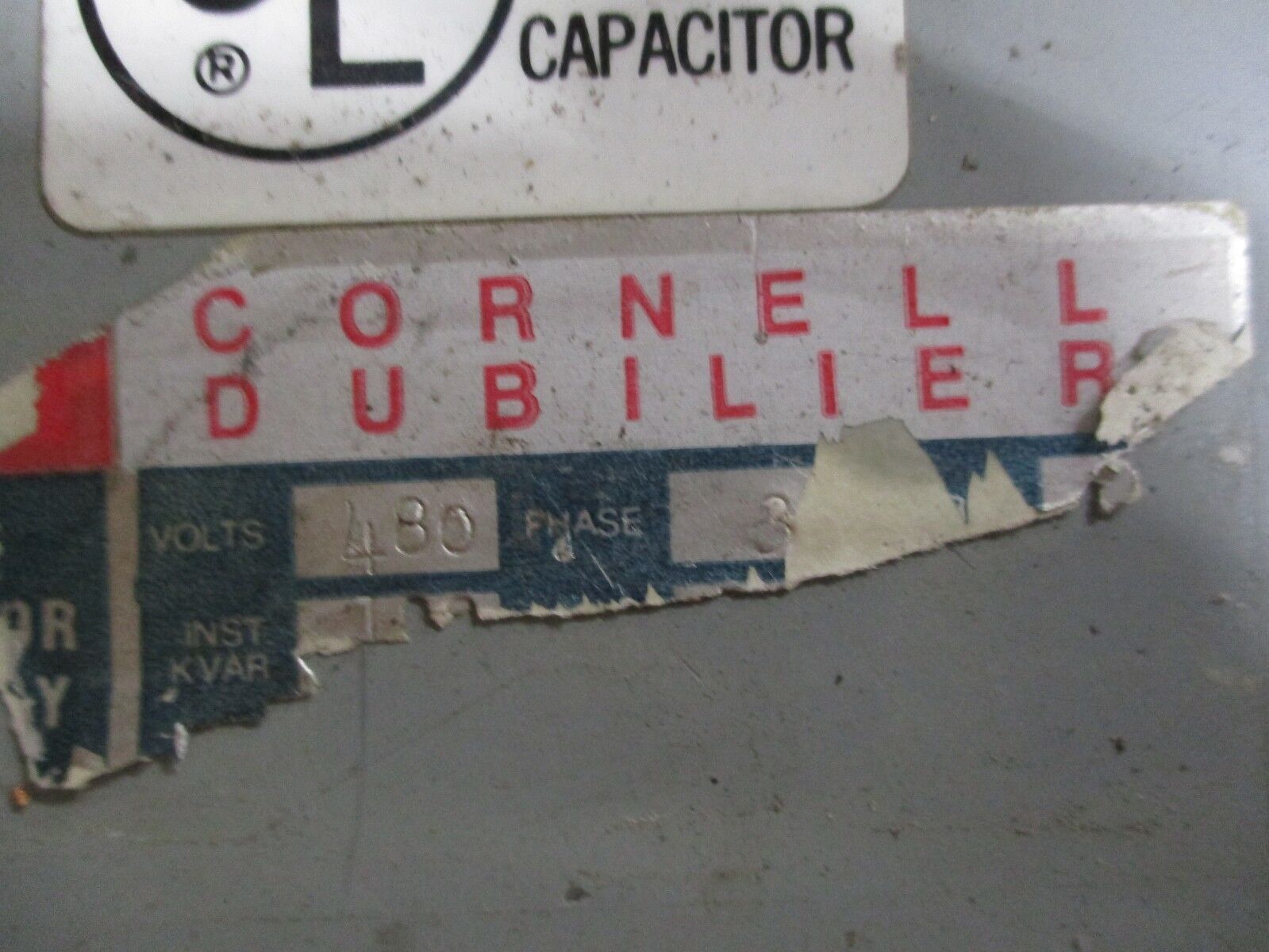 Cornell Dubilier Capacitor 100KVAR 480V Used