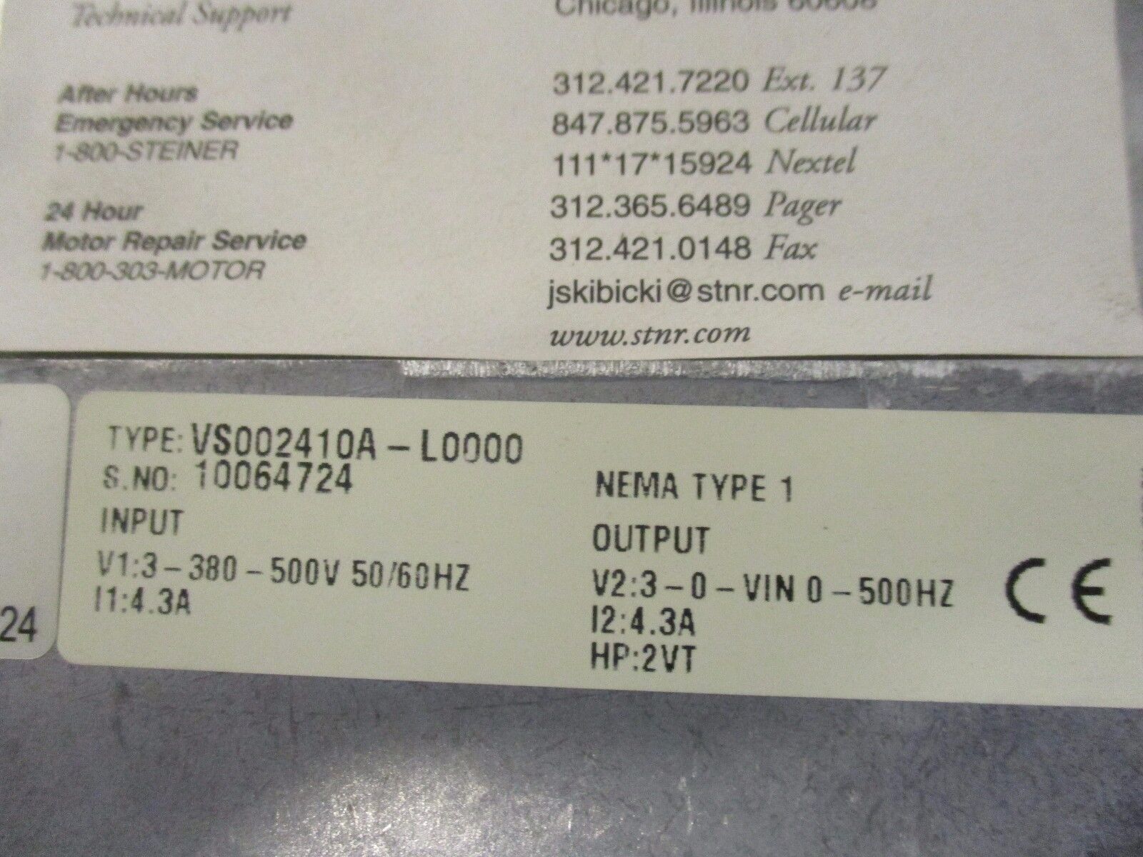 Johnson Controls VS Series AC Drive VS002410A-L0000 2HP Used
