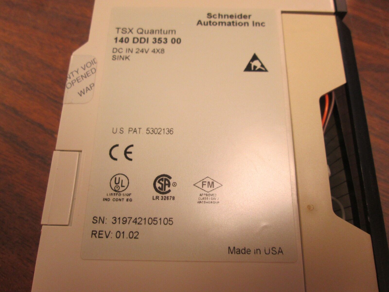 Schneider Automation TSX Quantum DC Input Module 140 DDI 353 00 4x8 Used