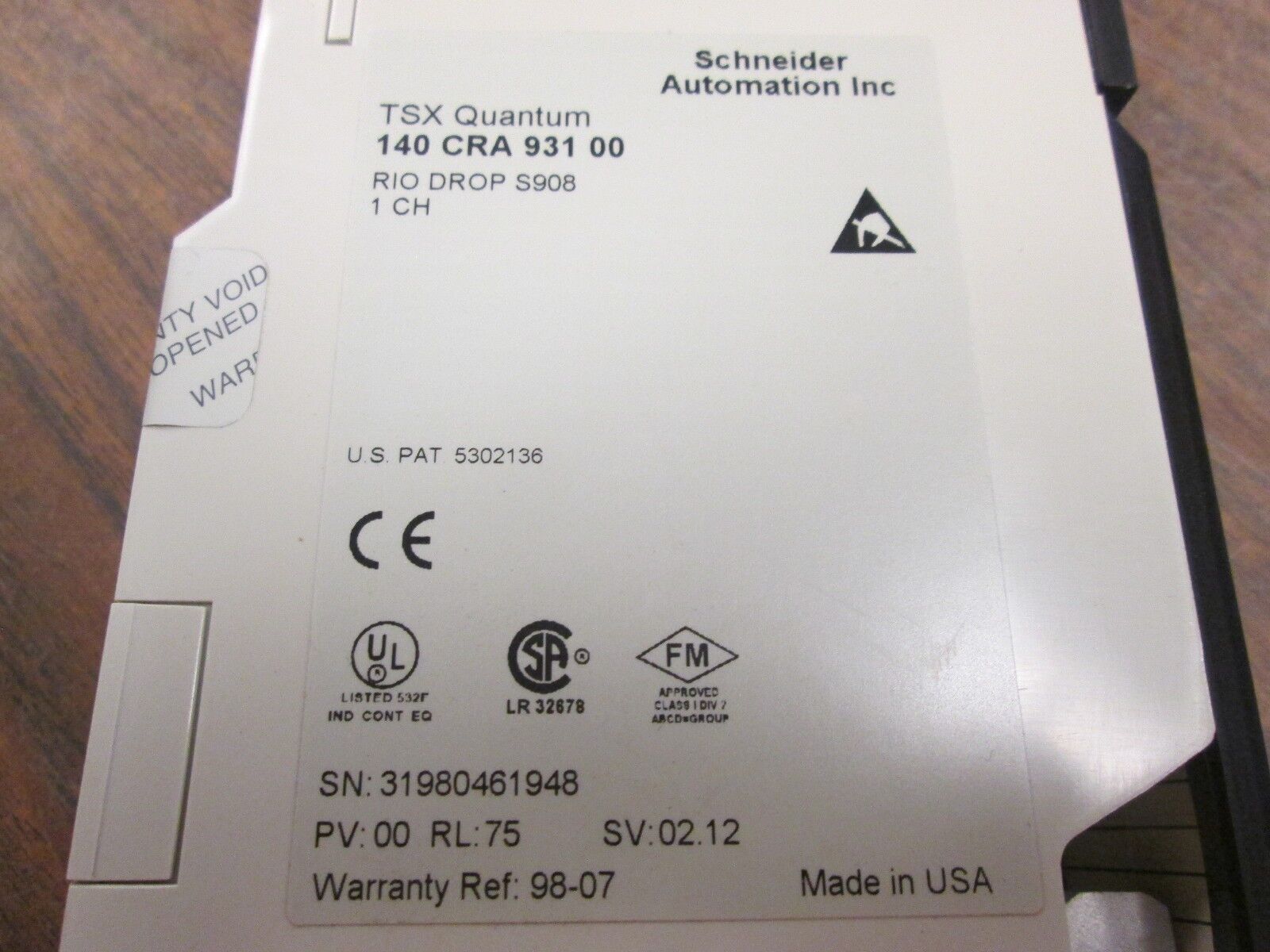 Schneider Automation TSX Quantum Rio Drop Module 140 CRA 931 00 1-Ch Used