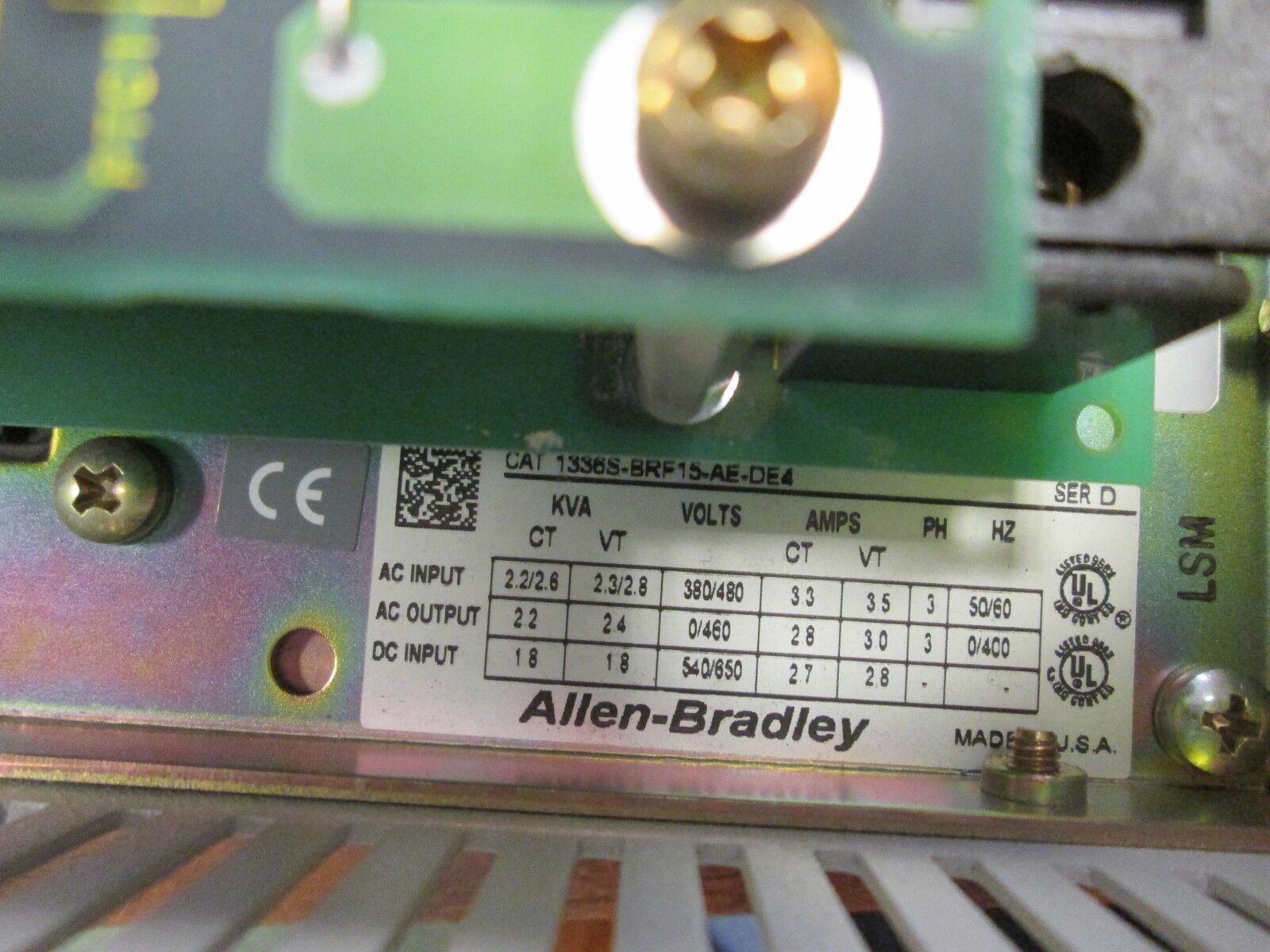 Allen-Bradley 1336 Plus AC Drive 1336S-BRF15-AE-DE4 Used