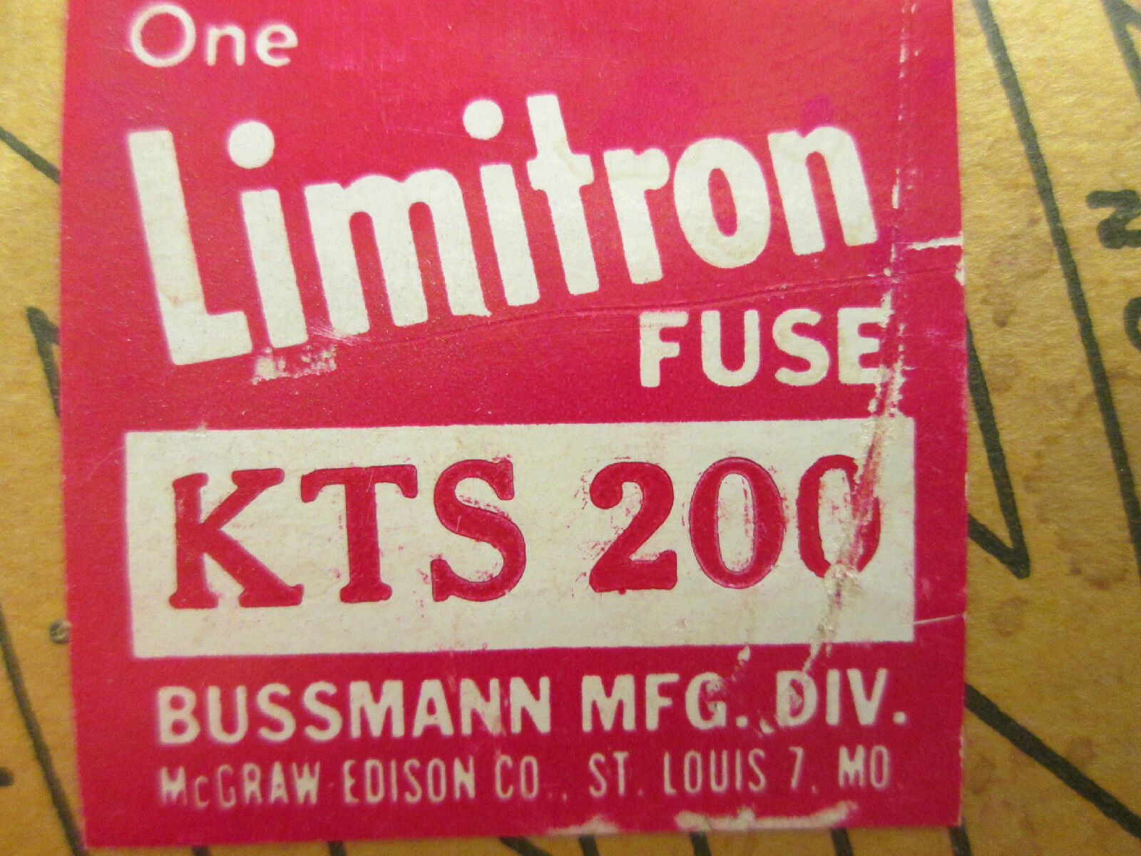 LIMITRON KTS200 FUSE KTS 200 600 VOLT 200 AMP KTS New Surplus