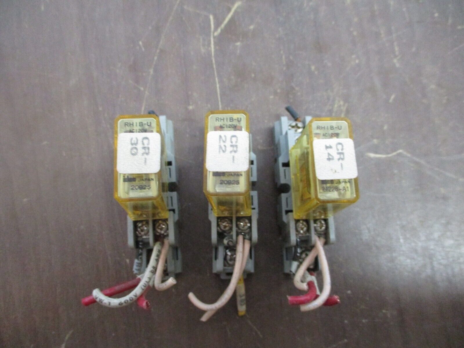 Idec Relay RHIB-U 120V Coil w/ Base *Lot of 3* Used