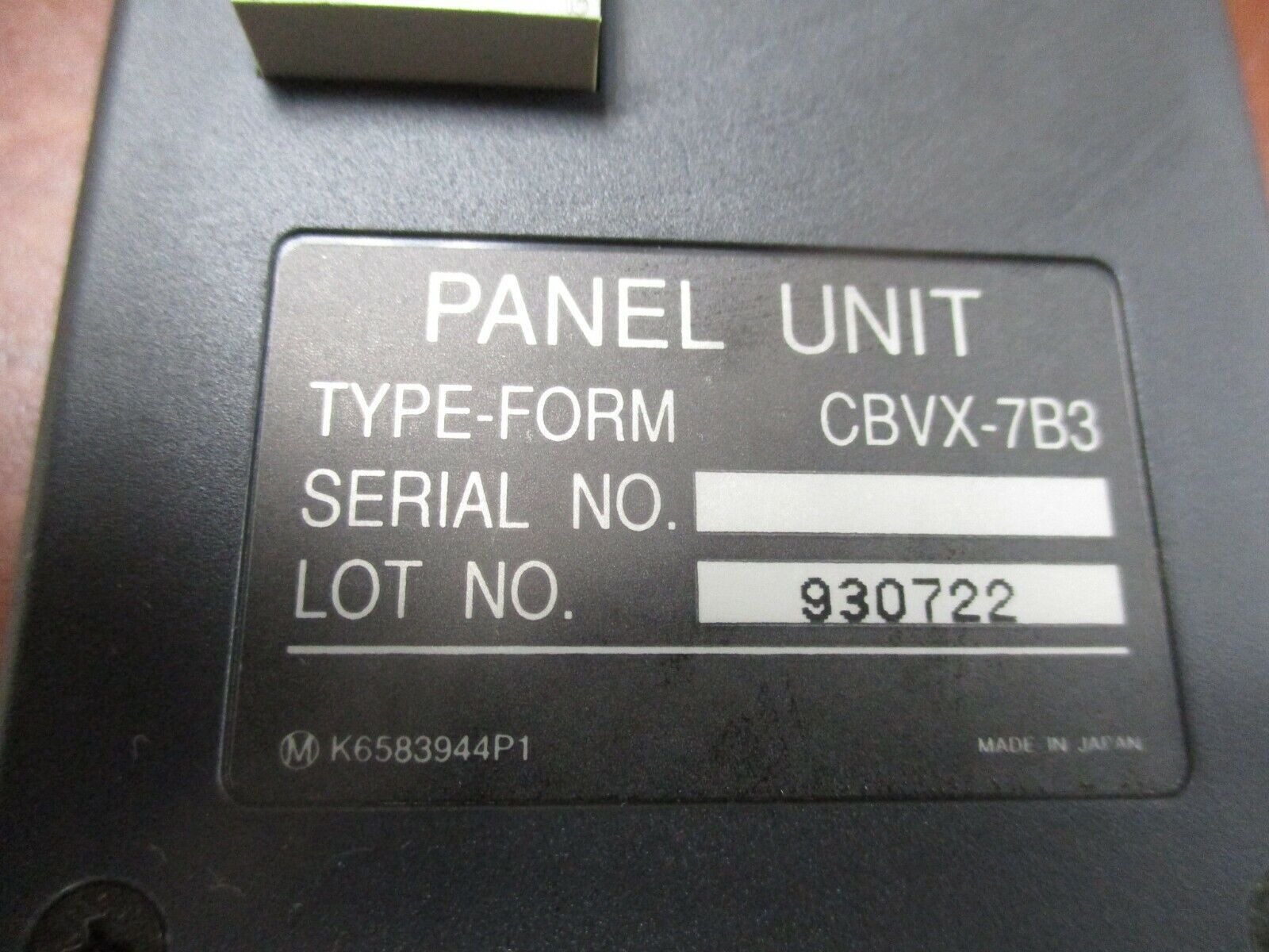 Toshiba Panel Unit Keypad CBVX-7B3 Used