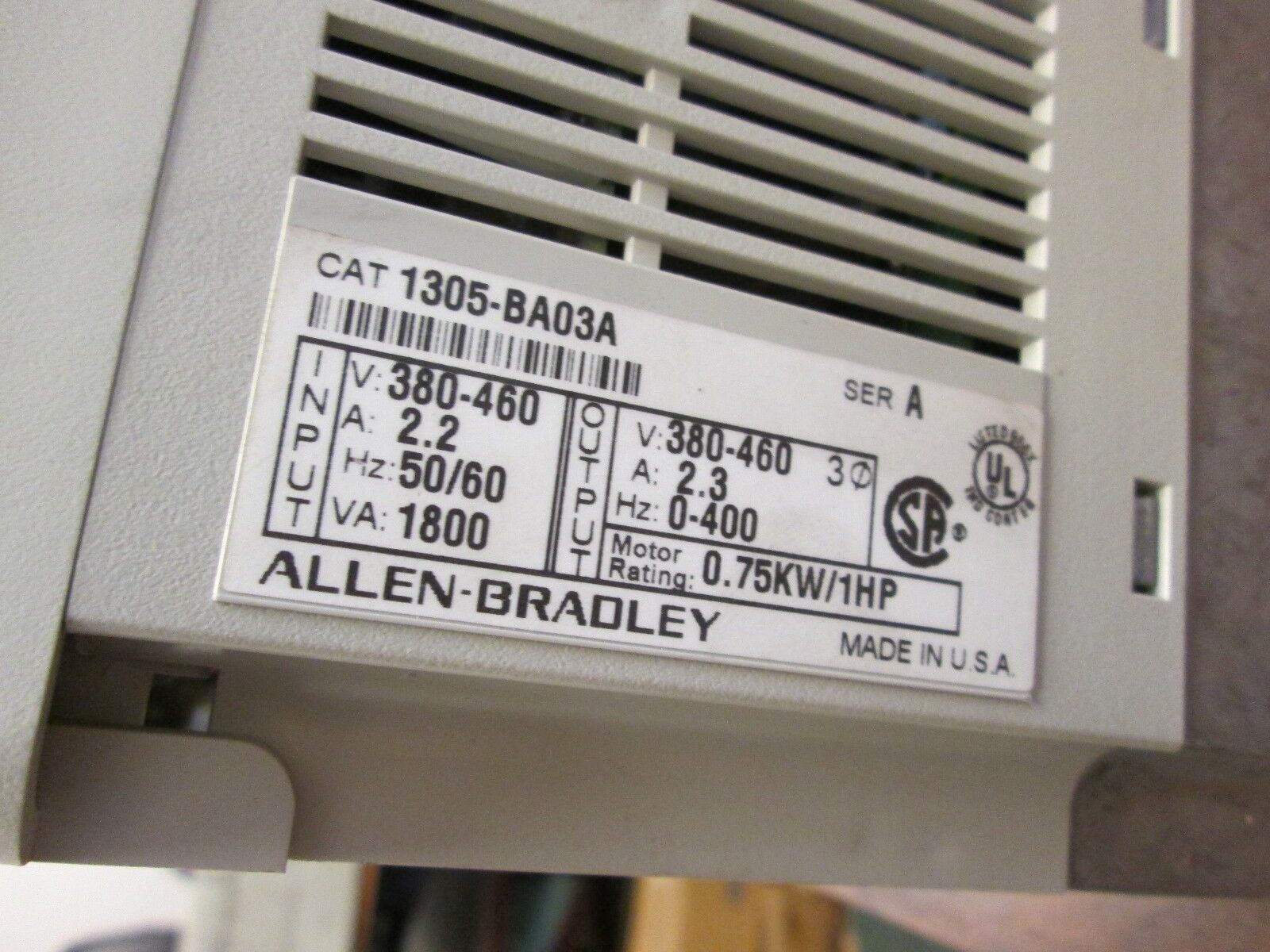 Allen-Bradley 1305 AC Drive 1305-BA03A 1HP Used