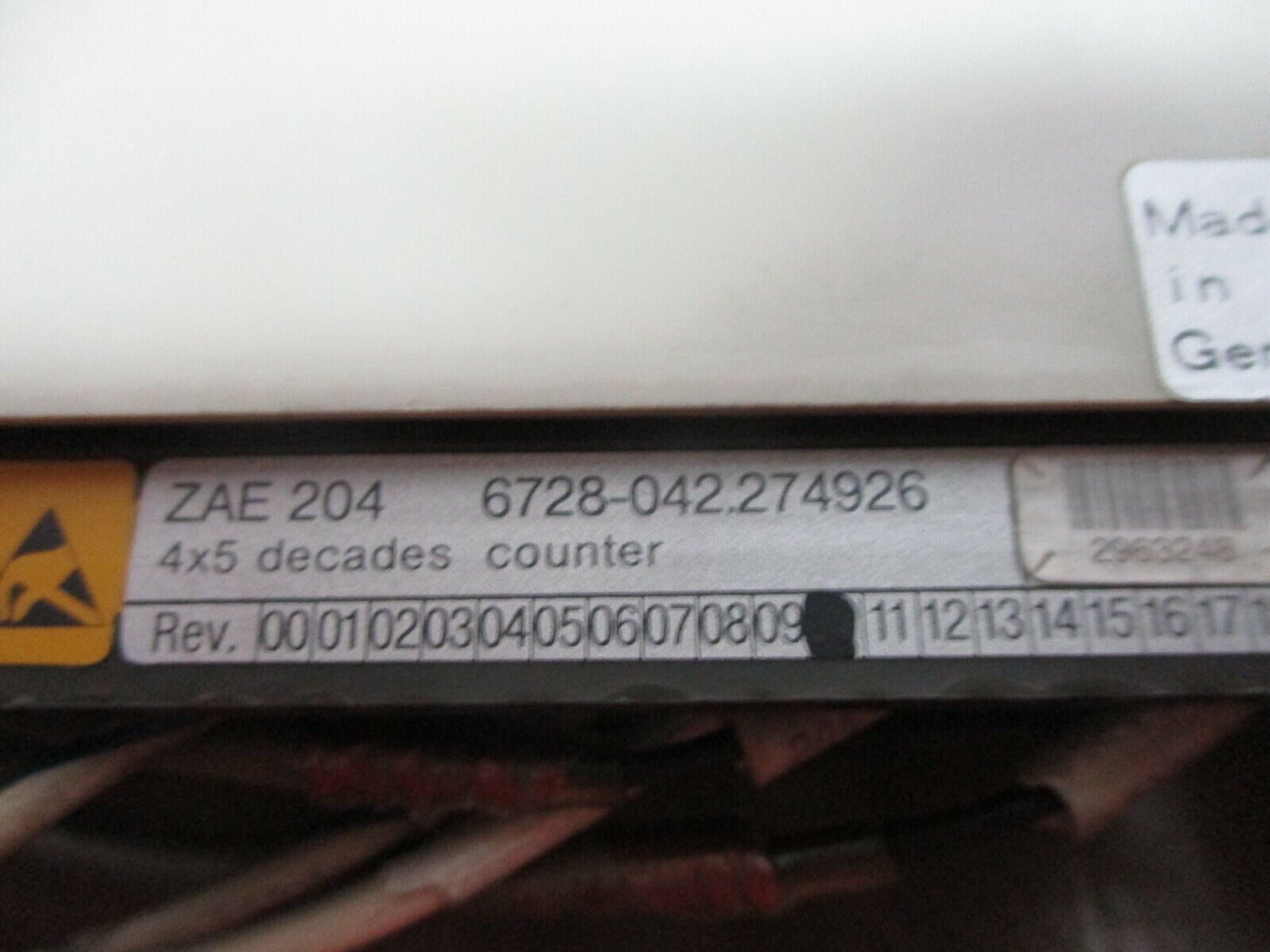 AEG ZAE 204 High Speed Counter Module 6728-042.274926 4X5 Decades Used
