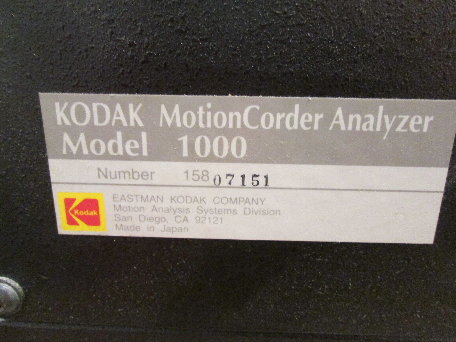 Kodak Motion Corder Analyzer Model 1000 Used