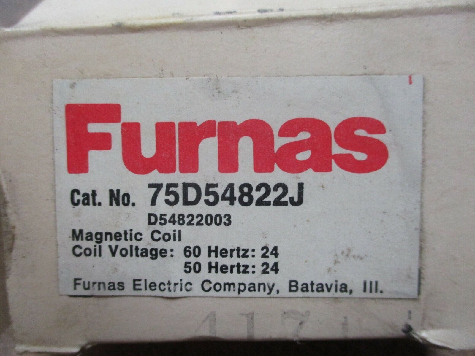 Furnas Magnetic Coil 75D54822J 24V 50/60Hz New Surplus